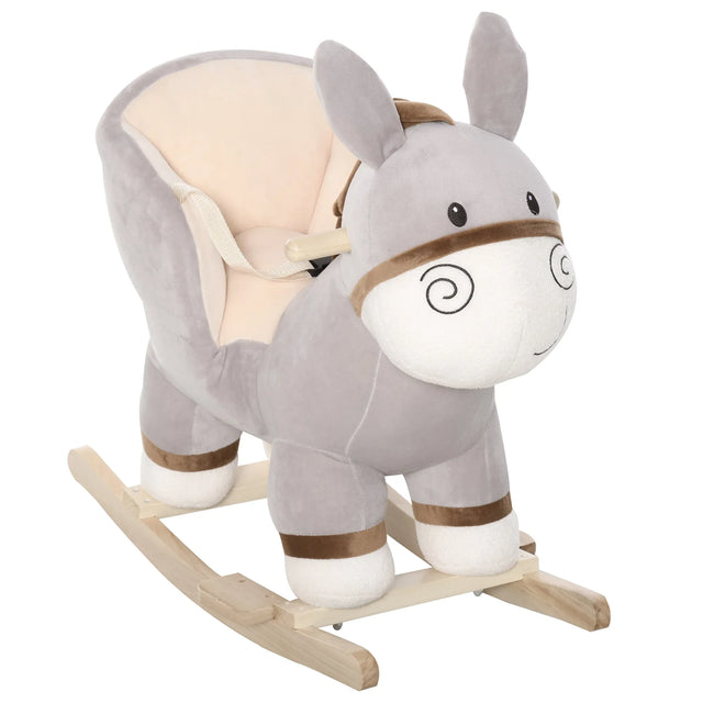 Plush Donkey Kids Rocking Chair With Sound And Seatbelt - Omega Lifestyles