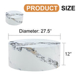 12-Inch White Patterned Cylindrical MDF Coffee Table - Omega Lifestyles