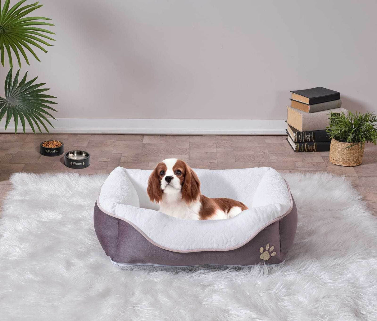 Contemporary Extra Large Foam Cat Pet Bed Anthracite - Sleep Galleria