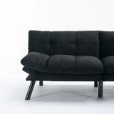 Black Upholstered Convertible Twin Sofa Bed With Foam Cushion - Omega Lifestyles