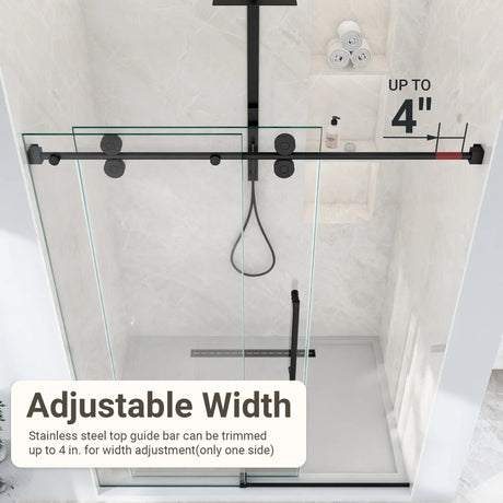 Frameless Matte Black 8mm Tempered Glass Shower Door - Omega Lifestyles