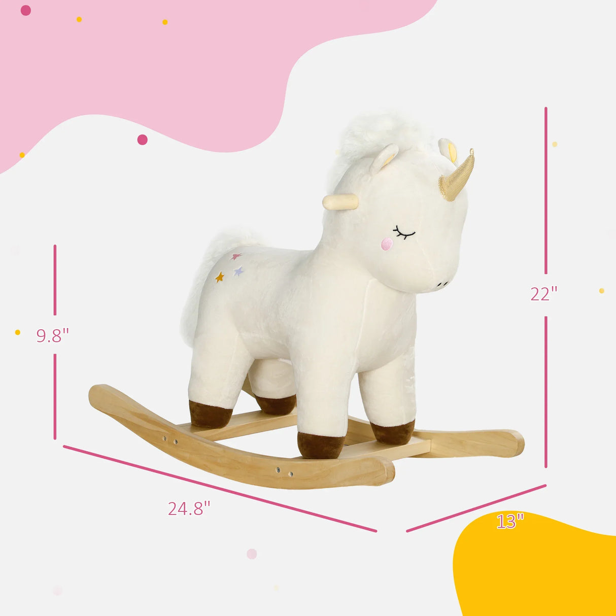 Plush Unicorn Toddler Rocking Horse With Sound - Omega Lifestyles