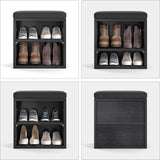 Wooden Entryway Storage Shoe Bench With Cushion Seating - Omega Lifestyles