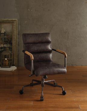 Top Grain Leather Executive Adjustable Office Chair Slate - Omega Lifestyles