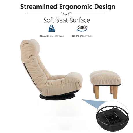 Adjustable Japanese Style Reclining Cotton Sofa Chair - Omega Lifestyles