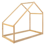 Twin Solid Wood Natural House Bed Frame - Omega Lifestyles