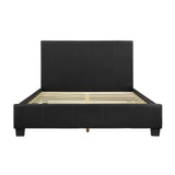 Full Contemporary Black Faux Leather Platform Bed Frame - Omega Lifestyles