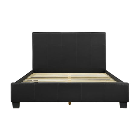 Full Contemporary Black Faux Leather Platform Bed Frame - Omega Lifestyles
