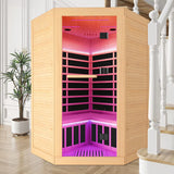 Canadian Hemlock Pentagonal Infrared Two-Person Sauna Room - Omega Lifestyles