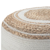 Round Hand Braided Jute Pouf With Polystyrene Filling - Omega Lifestyles