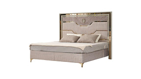 Modern Queen Upholstered Wood Bed Frame With Storage - Omega Lifestyles
