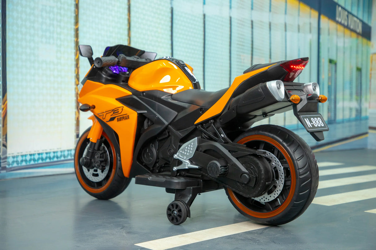 12V Kids Electric Ride-On Motorcycle With Training Wheels - Omega Lifestyles