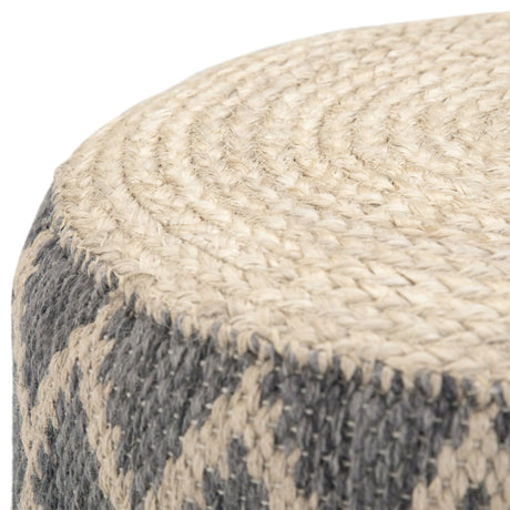 Round Handcrafted Cotton Jute Pouf Accent Seating - Omega Lifestyles