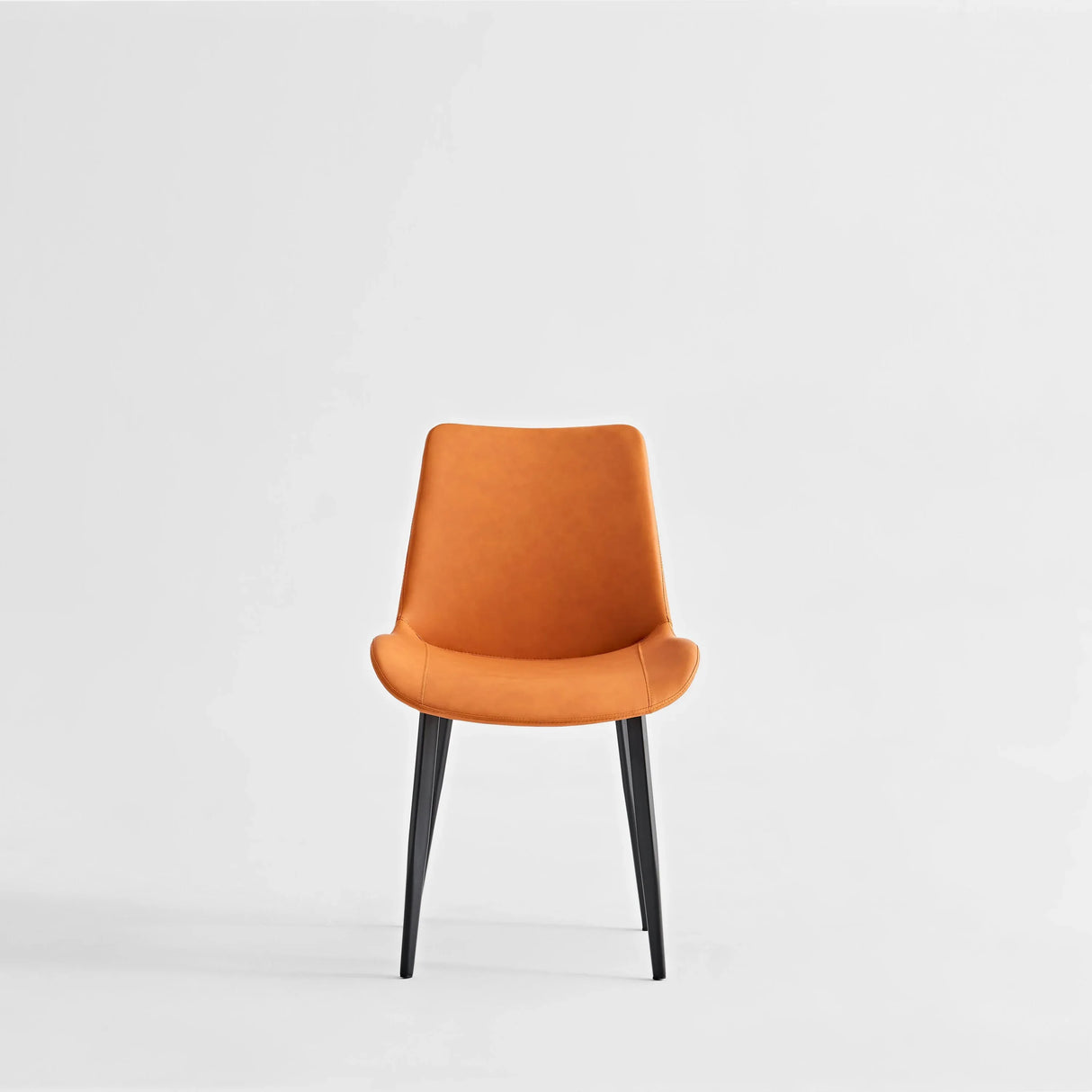 Set Of 2 Orange PU Leather Dining Chairs With Metal Legs - Omega Lifestyles