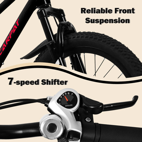 20-Inch 7-Speed Front Suspension Kids Mountain Bike - Omega Lifestyles