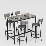 Bar Table Set With 4 PU Upholstered Soft Seat Stools - Omega Lifestyles