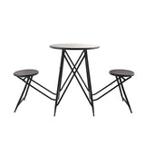 Industrial Black Iron Stowable Side Table With Seating Set - Omega Lifestyles