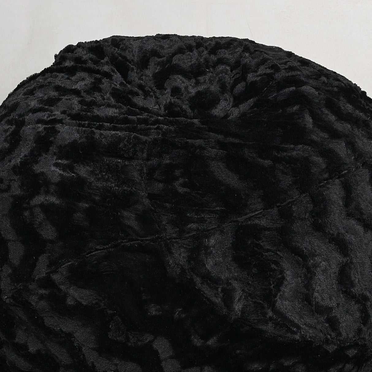 5-Foot Black Faux Fur Memory Foam Bean Bag Chair - Omega Lifestyles
