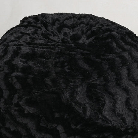 5-Foot Black Faux Fur Memory Foam Bean Bag Chair - Omega Lifestyles