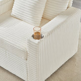 Corduroy Multifunctional Storage Ottoman Sofa With Table - Omega Lifestyles