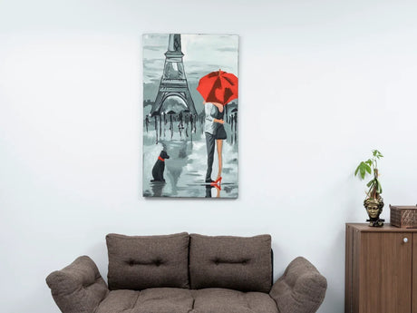 Oversized Hand-Painted Grey Canvas Wall Painting Portrait - Omega Lifestyles