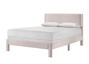 Contemporary Upholstered Ribbed Full Platform Bed Frame - Omega Lifestyles