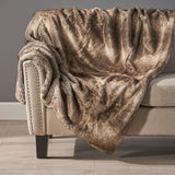 Brown Faux Fur Soft Cozy 50x60 Inch Throw Blanket - Omega Lifestyles