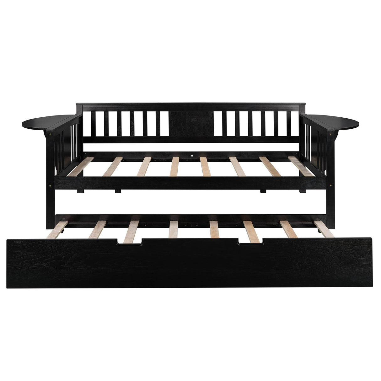 Twin Solid Wood Daybed With Trundle Espresso - Omega Lifestyles