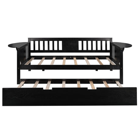 Twin Solid Wood Daybed With Trundle Espresso - Omega Lifestyles