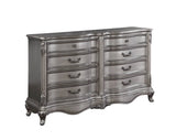 Antique Silver Synthetic Wood Classic Tufted Dresser - Omega Lifestyles