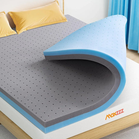 Full Medium Firm 4-Inch Cooling Gel Memory Foam Mattress Topper - Omega Lifestyles