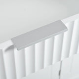 Fluted Rubber Wood Kitchen Island With Tilt-Out Trash Can - Omega Lifestyles