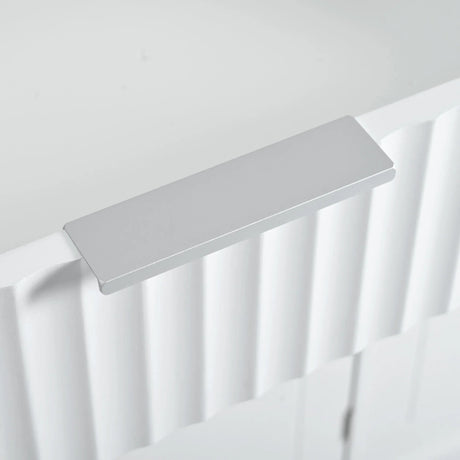 Fluted Rubber Wood Kitchen Island With Tilt-Out Trash Can - Omega Lifestyles