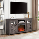 Farmhouse Fireplace TV Stand Console Cabinet Gray - Sleep Galleria