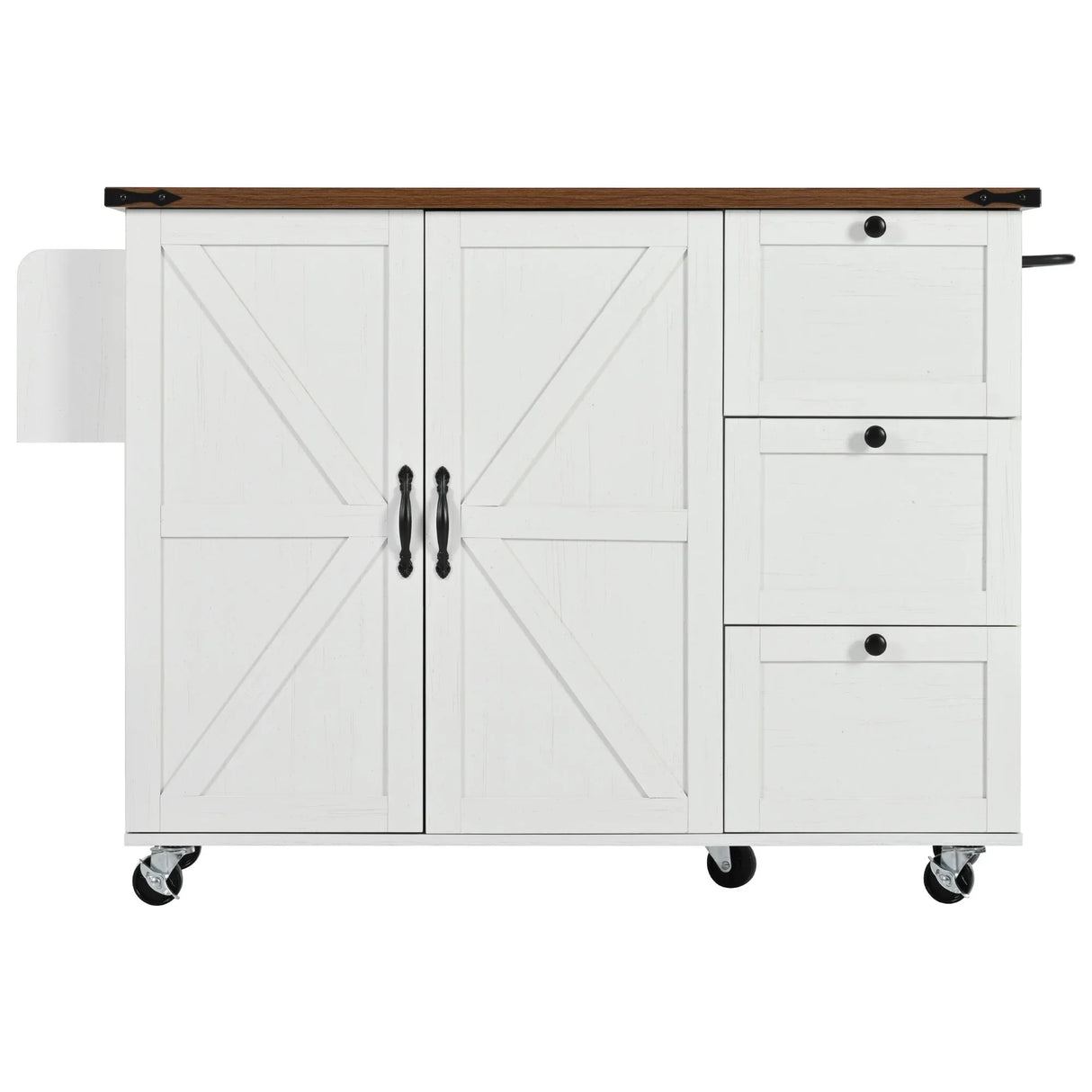 Farmhouse Kitchen Island Cart With Power Outlet - Omega Lifestyles