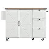 Farmhouse Kitchen Island Cart With Power Outlet - Omega Lifestyles