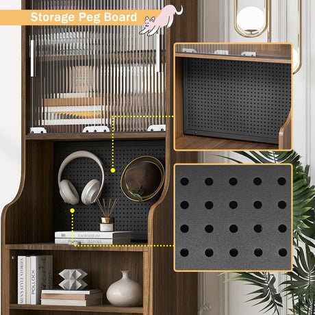 Mid-Century Modern Walnut Foldable Desk With Hutch - Omega Lifestyles