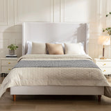 California King Contemporary Fabric Metal Upholstered Bed Frame - Omega Lifestyles
