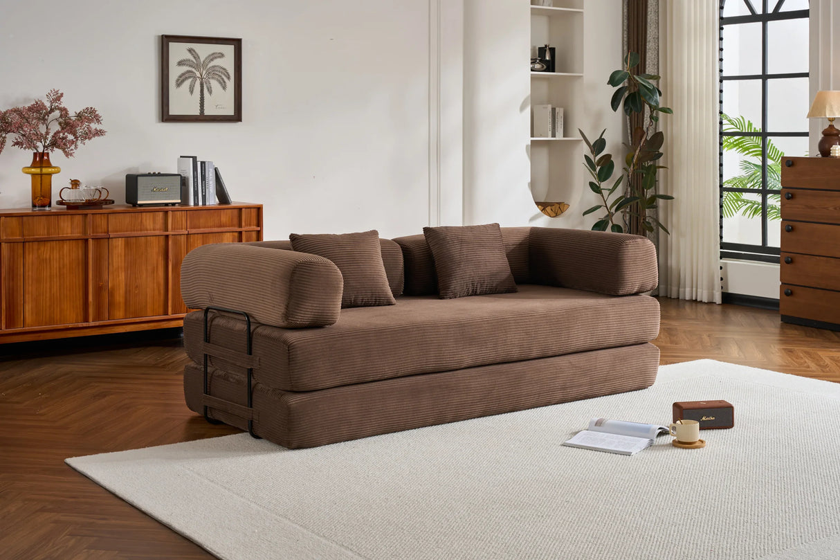 Convertible Corduroy 4-in-1 Sleeper Sofa Bed - Omega Lifestyles