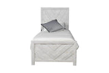 Modern Twin Wood Slat Bed Frame With Headboard