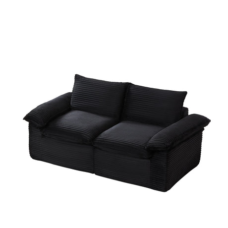 Modern Corduroy Foam Spring 2-Seat Cloud Sofa - Omega Lifestyles