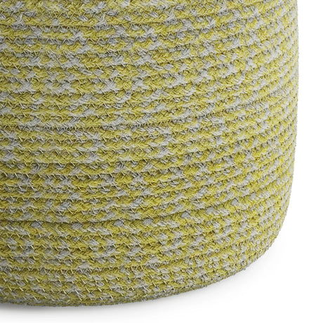 Round Braided Cotton Fabric Pouf Accent Seating Stool - Omega Lifestyles