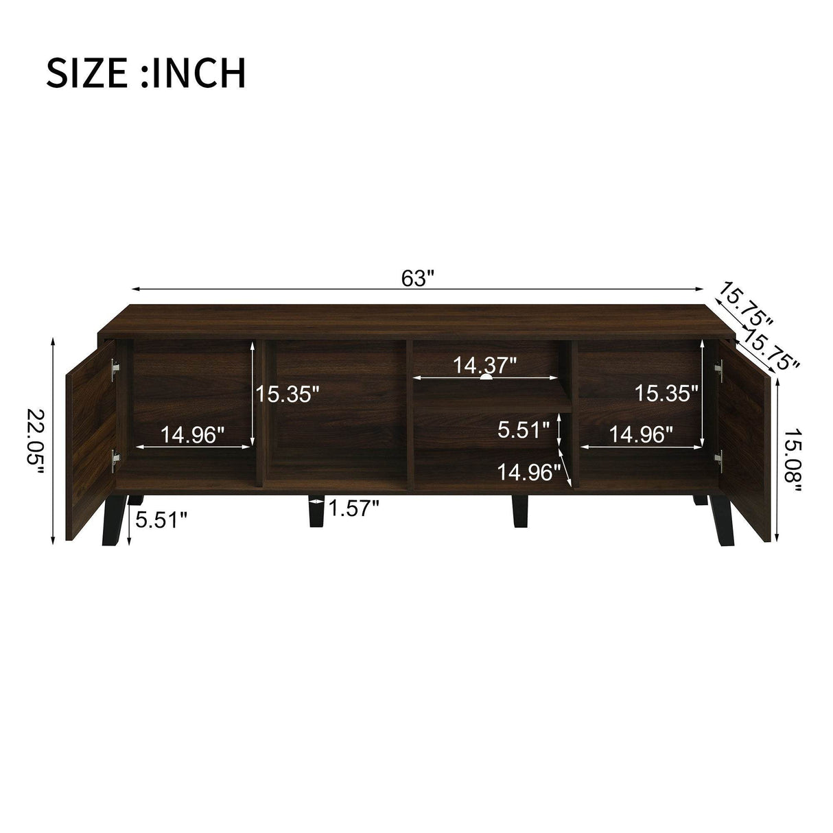Mid Century Retro Particle Board TV Stand Console - Omega Lifestyles
