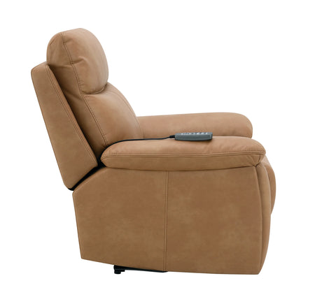 Brown Leather Aire Power Motion Recliner With USB And Power Headrest - Omega Lifestyles