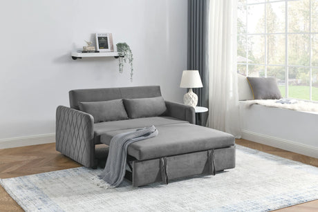 Velvet Convertible Pull-Out Sofa Bed With Pillows - Omega Lifestyles