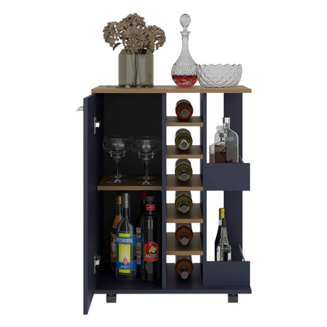 Modern Particle Board Bar Cabinet With Shelves - Omega Lifestyles