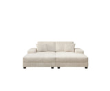 Convertible Corduroy Fabric Sleeper Sofa Chair With Storage - Omega Lifestyles