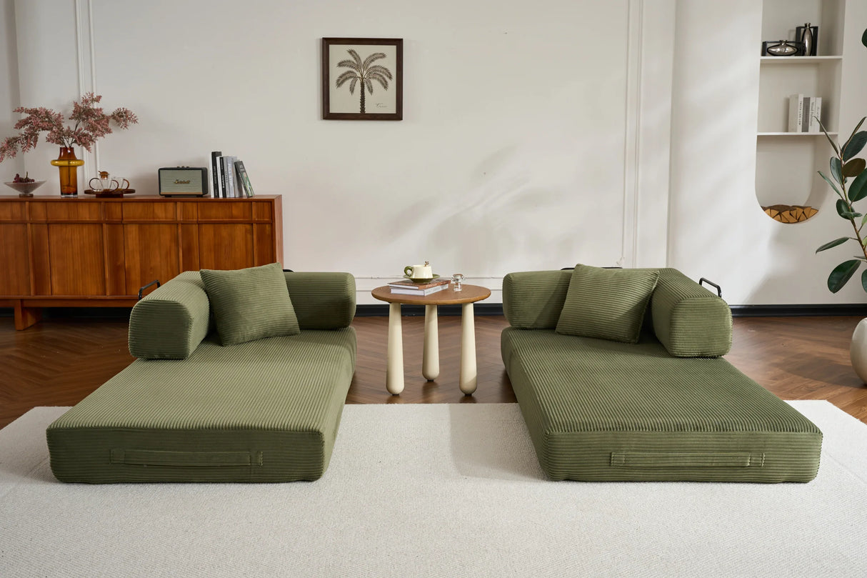 Convertible Corduroy 4-in-1 Sleeper Sofa Bed - Omega Lifestyles