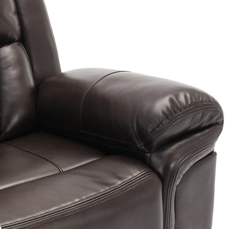 Brown Faux Leather Manual Recliner Chair With LED Light - Omega Lifestyles