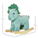 Kids Plush Ride-On Triceratops Rocking Horse With Sounds - Omega Lifestyles